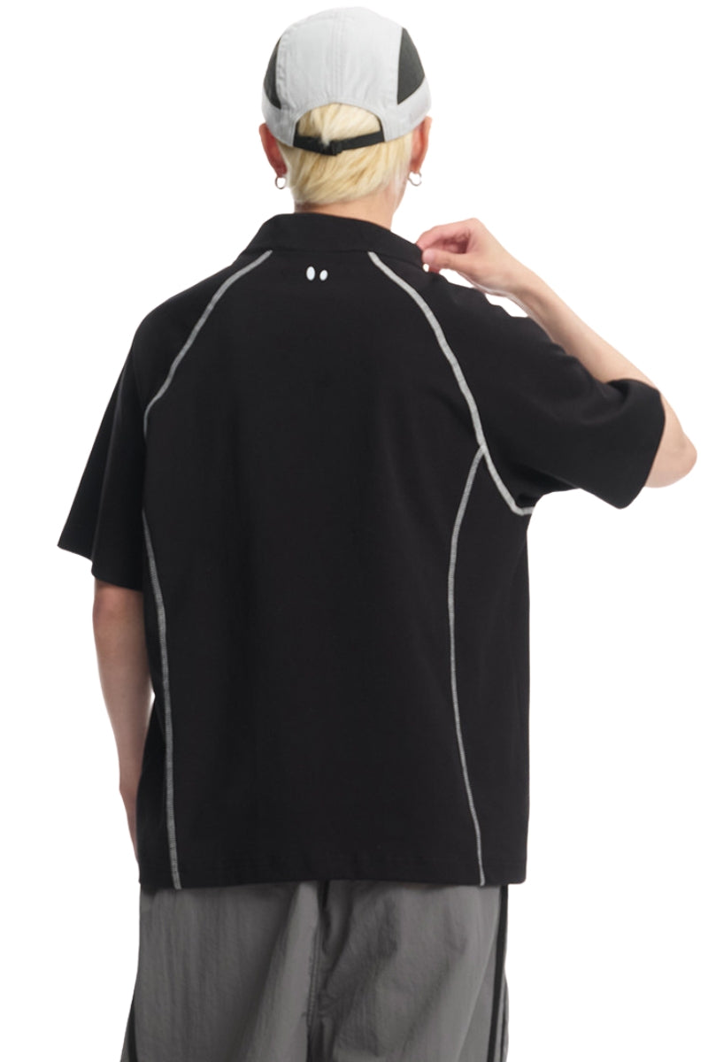 Dangerouspeople DSP Panel‑Stand‑Collar Retro Sorona Sports Top