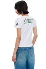 MEDM Butterfly Magnolia Embroidered Women's Tee