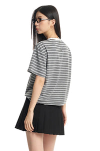 Dangerouspeople DSP Vintage Embroidered Small‑D Striped Tee