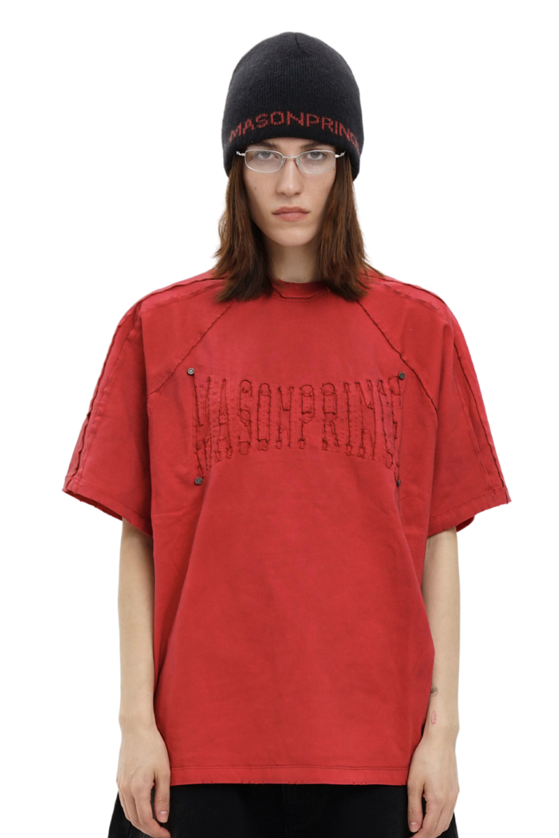 Masonprince   Embroidered Old Short-Sleeved Top