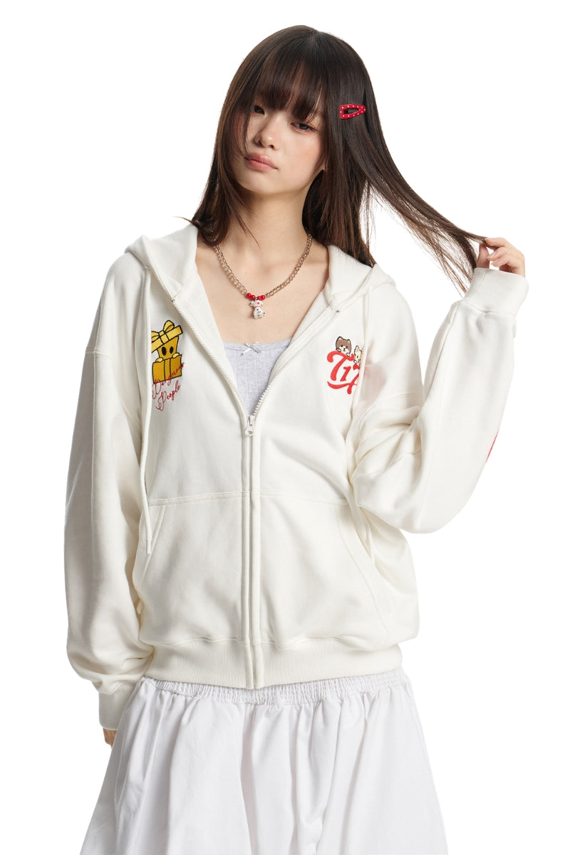 Dangerouspeople｜Zip Up Hoodie Drop Shoulder Streetwear