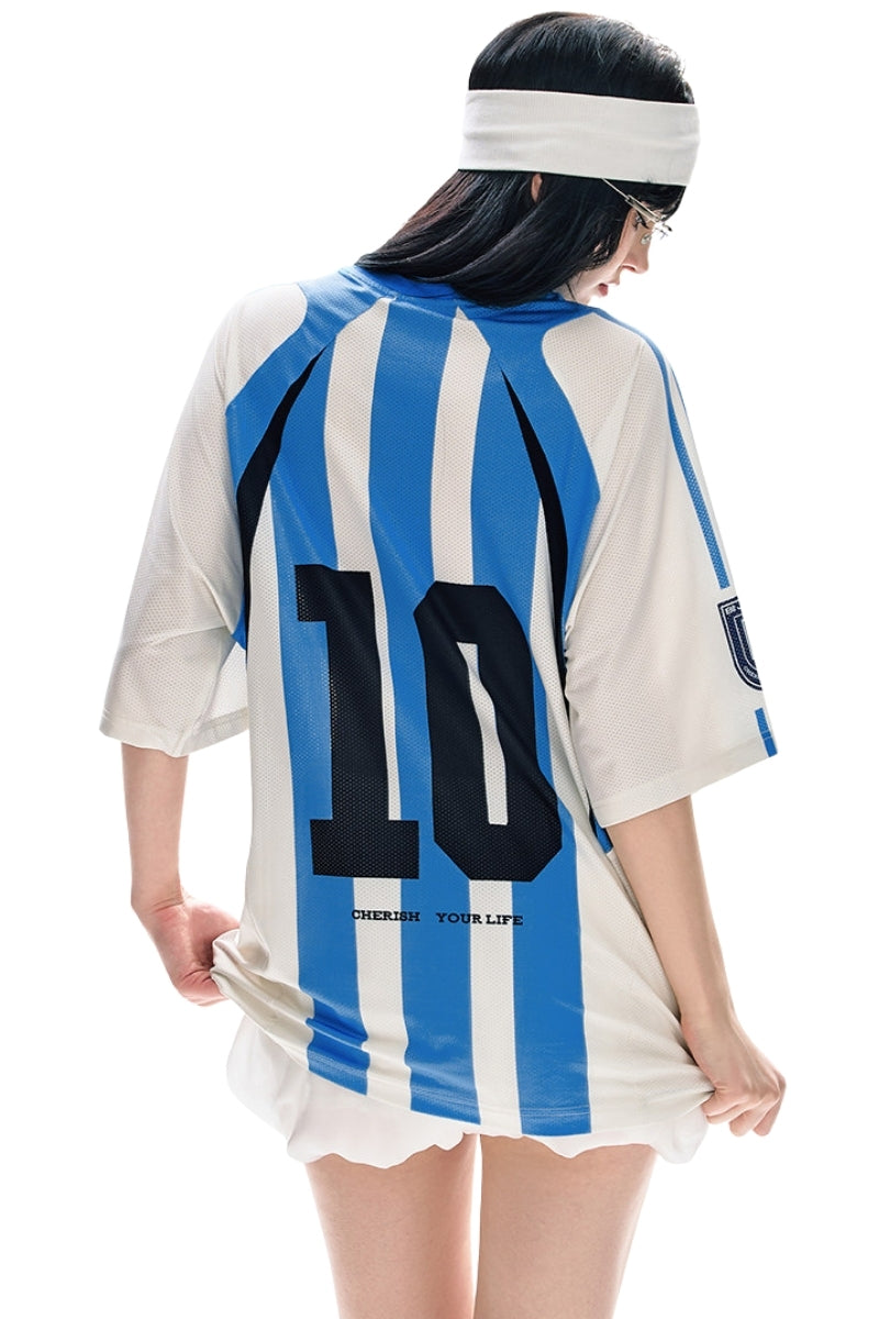 BJHG City Traverse Series Jersey Stripe T‑Shirt Men Summer Breathable Sports Top