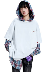 BJHG Unisex Heavyweight‑Cotton Embroidered Short‑Sleeve Tee, American Retro Loose‑Fit Couple Top