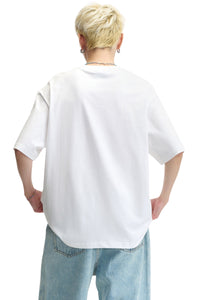 Dangerouspeople DSP Cording Embroidery Letter Puppy T‑Shirt Loose Casual Streetwear Unisex Tee
