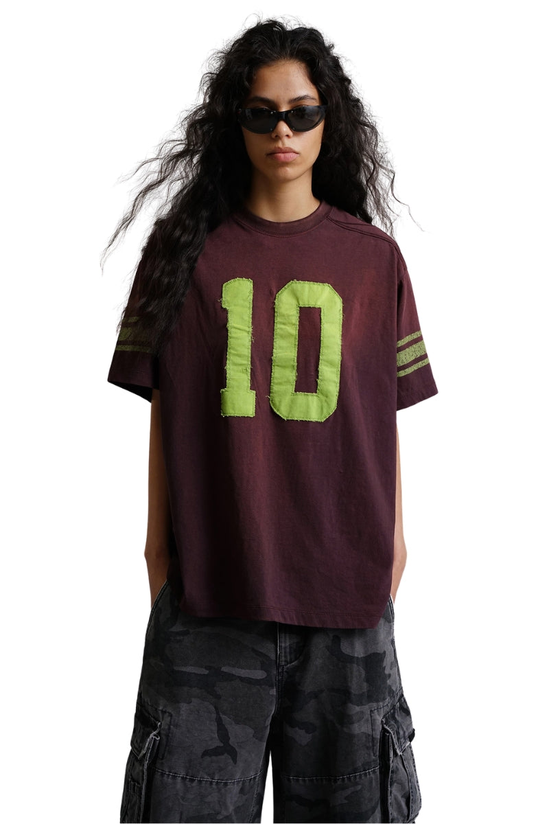 MASONPRINCE No.10 Team Faded Patch Linen Cotton Short Sleeve Tee