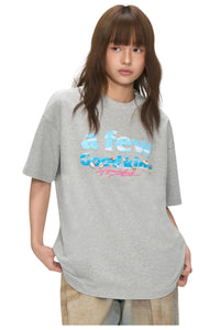 AFGK | Beach Towel Embroidery Shell Tee, Unisex Casual Couple T-Shirt