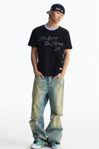 MEDM Colorful Knitted Collar T-shirt