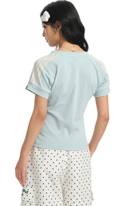 DangerousPeople｜V‑Neck Letter Print Vintage Jersey‑Style Cool‑Touch T‑Shirt