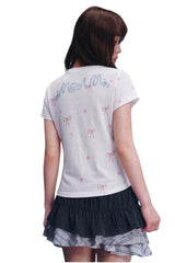 MEDM x Iria Mailbox Mailbox Bow Duo Print Women Tee