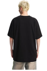 Dangerouspeople DSP Small‑D Note Metal Chain Loose Streetwear T‑Shirt