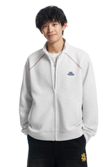 Dangerouspeople | Contrast Collar Zip Stand Collar Jacket