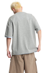 DangerousPeople DSP Pony Series Color‑Block Money‑Luck Pony Loose Tee