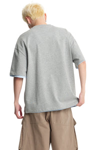 DangerousPeople DSP Pony Series Color‑Block Money‑Luck Pony Loose Tee