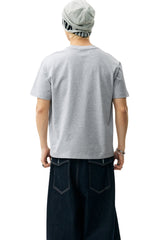 MEDM 3D Rhinestone Letter Heavy Cotton T-shirt Unisex