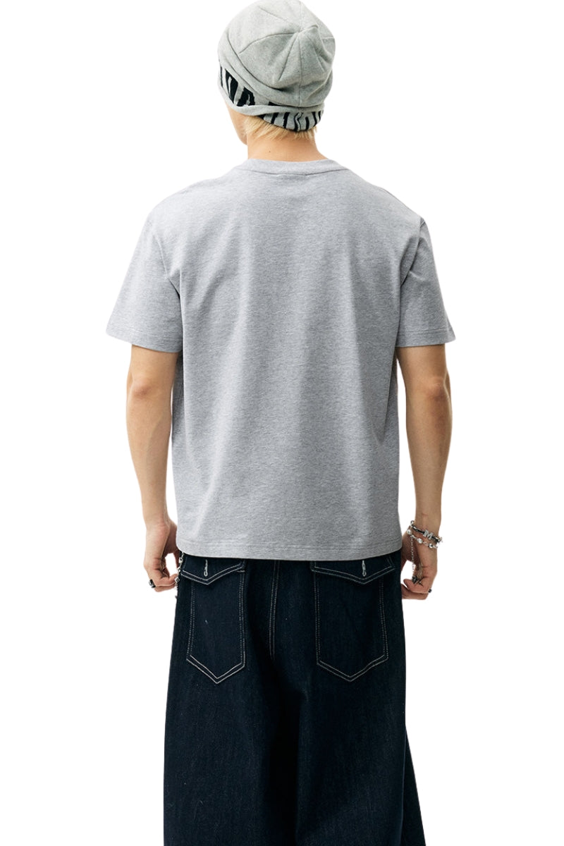 MEDM 3D Rhinestone Letter Heavy Cotton T-shirt Unisex