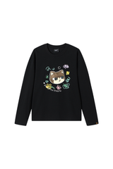 Dangerouspeople | Cat Floral Print Drop Shoulder Tee