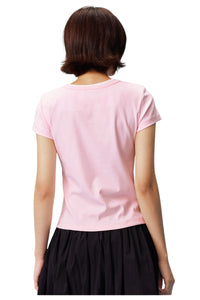 MEDM Fake Two-Piece Embroidered Women Tee