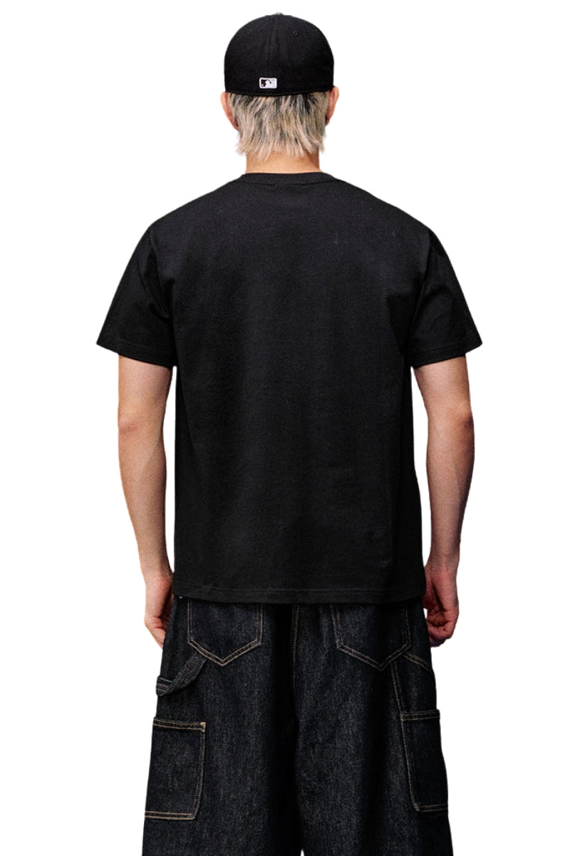 MEDM Leather Star Camo Dot Patch Embroidery Men Heavyweight T-Shirt