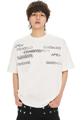 AFGK | Irregular Letter Tee, American High Street Unisex Loose T-Shirt
