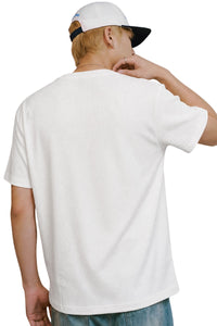MEDM Letter Embroidery Heavyweight Basic Streetwear Tee