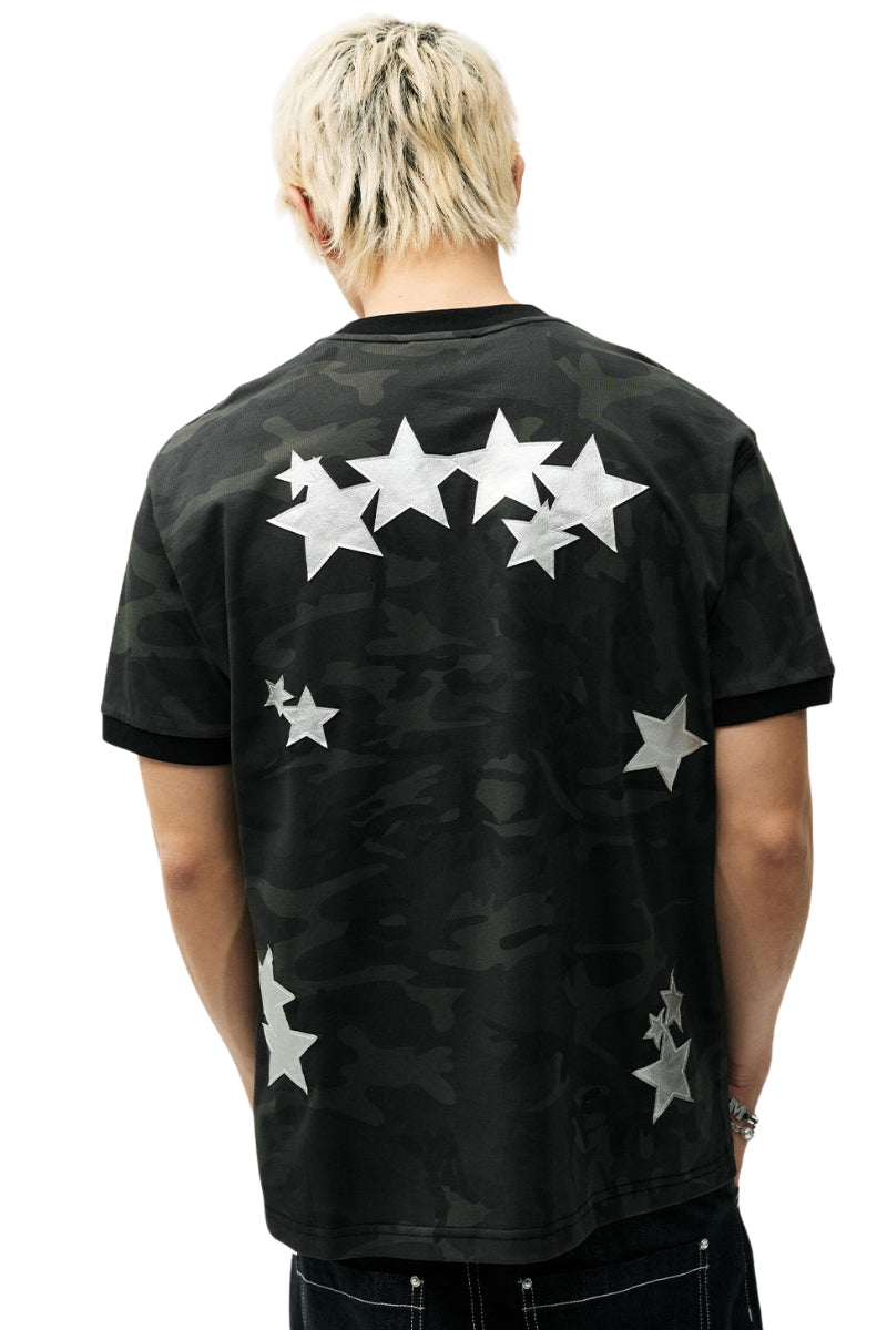 MEDM Camo Star Embroidered Loose Unisex T-Shirt