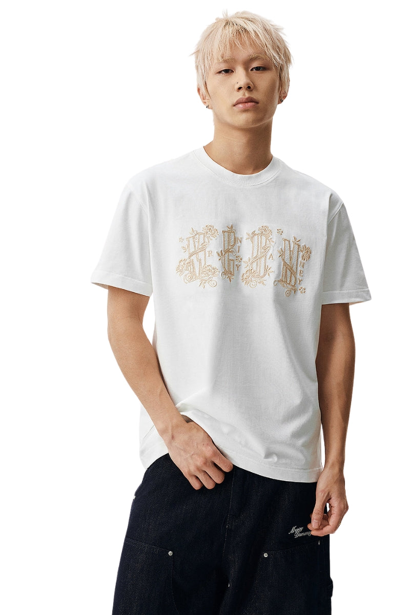 MEDM Royal Pattern Logo Embroidered Tee