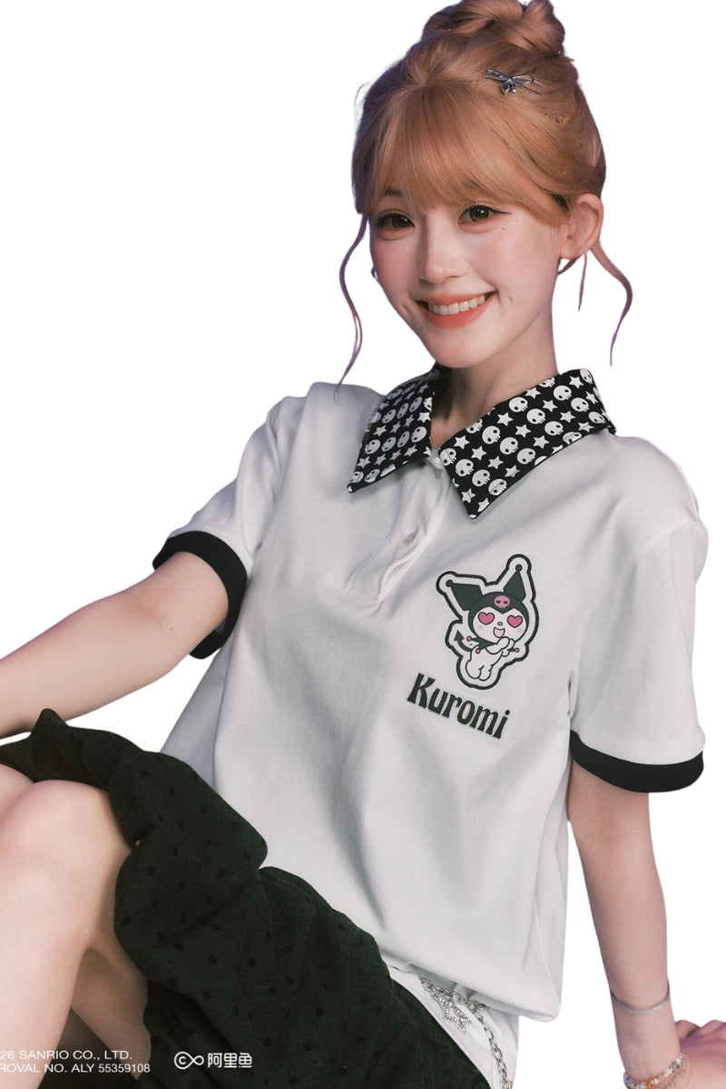 MEDM x Sanrio Kuromi Contrast Trim Polo Tee