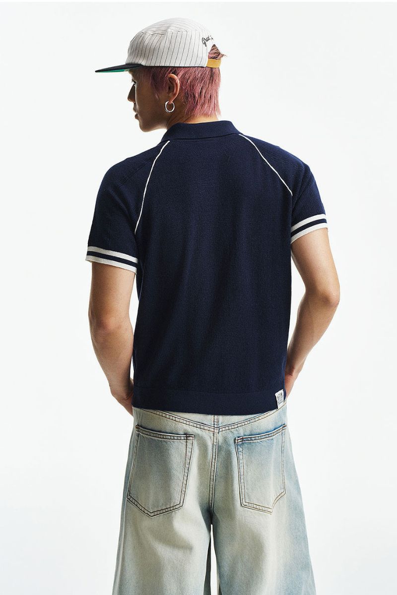 MEDM Jacquard Small LOGO Color MosaicShort Sleeve POLO
