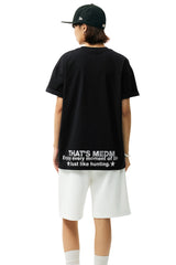 MEDM Vintage Letter Print Split Hem Unisex T-Shirt