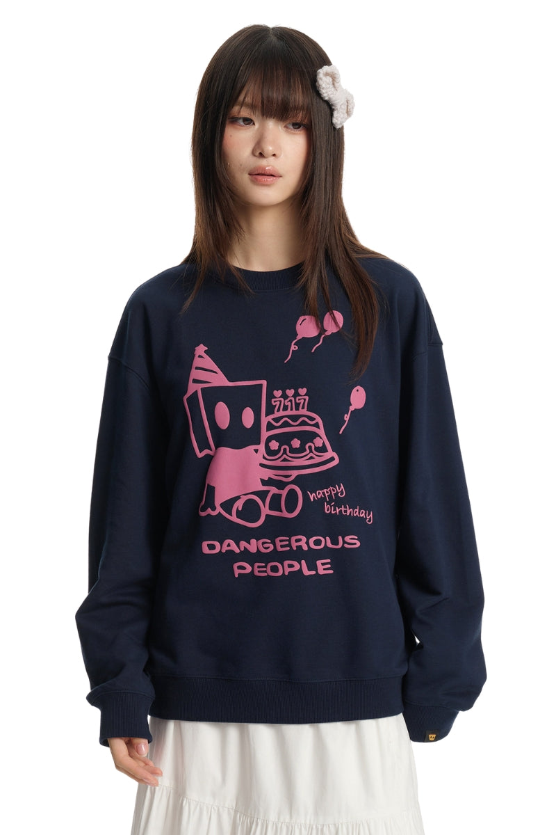 Dangerouspeople｜D Foam Print Drop Shoulder Crewneck