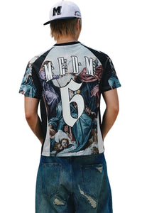 MEDM CORONATIONSPORT Classical Painting Allover Print Jersey Tee