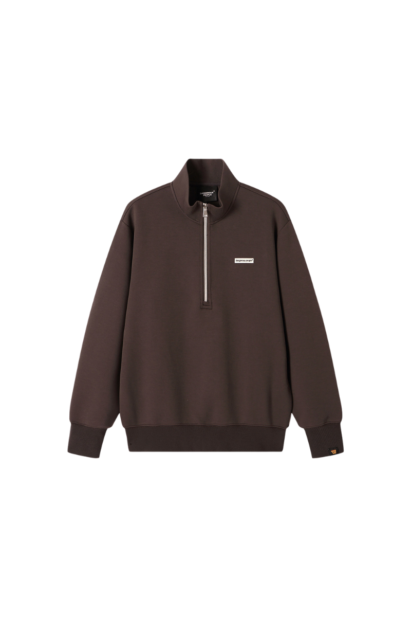 Dangerouspeople | Half Zip Air Layer Stand Collar Sweatshirt