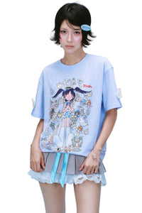 MEDM × Niaoyiyi | Angel Wing Sleeve Strap Women Tee