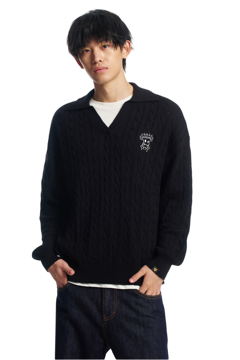 Dangerouspeople | Twisted Knit Paper Bag Man Sweater