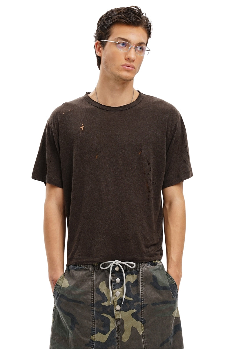 MASONPRINCE Sheer-Texture Tencel Linen Cotton Rip Tee