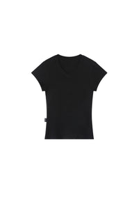 BJHG｜Stretchy V‑Neck Fitted Short Sleeve T‑Shirt, Women's