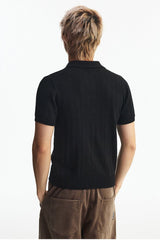 MEDM Quiet Luxury Knit Relaxed Unisex Short Sleeve Polo Shirt
