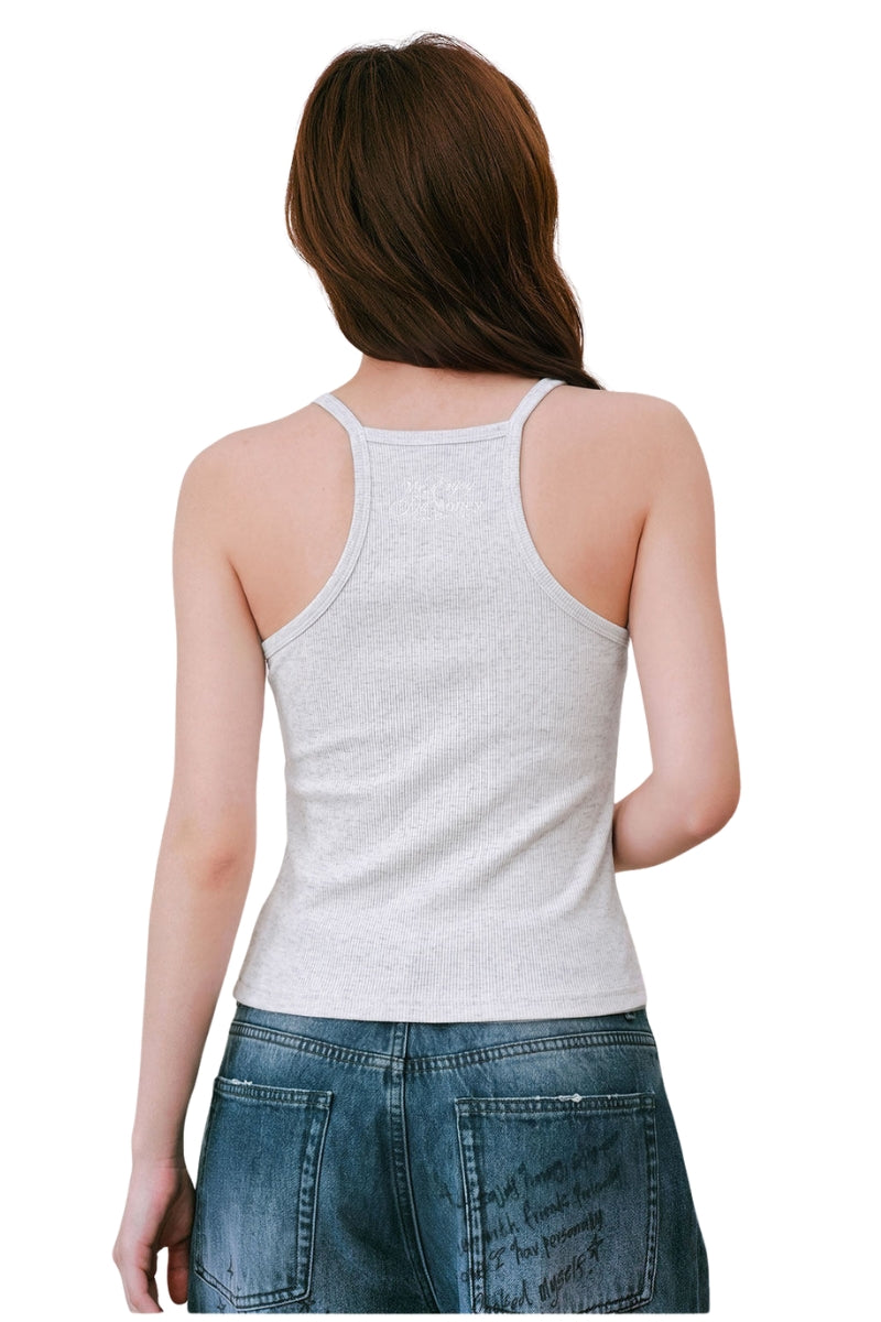 MEDM Classic Script Embroidery Women Heavyweight Tank Top
