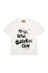 AFGK Graffiti Blurry Font Tee Unisex Summer Couple Casual T-shirt