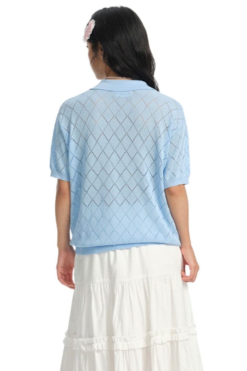 Dangerouspeople DSP Puzzle Icon Knit Polo Loose Cool‑Touch Unisex Shirt