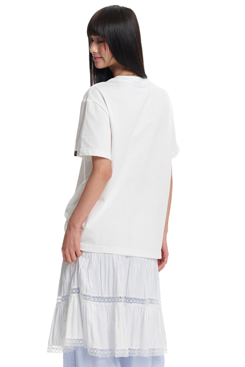 Dangerouspeople DSP Running D Print Drop‑Shoulder Casual T‑Shirt