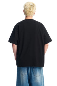 Dangerouspeople DSP Butterfly Paper‑Bag Man Print Cotton Drop‑Shoulder Tee