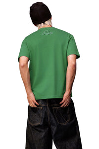 MEDM 3D Logo Embroidery Contrast Color Cooling Crew Neck Tee