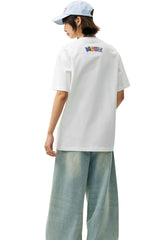 MEDM Double Color Embroidery Letter Unisex T-Shirt