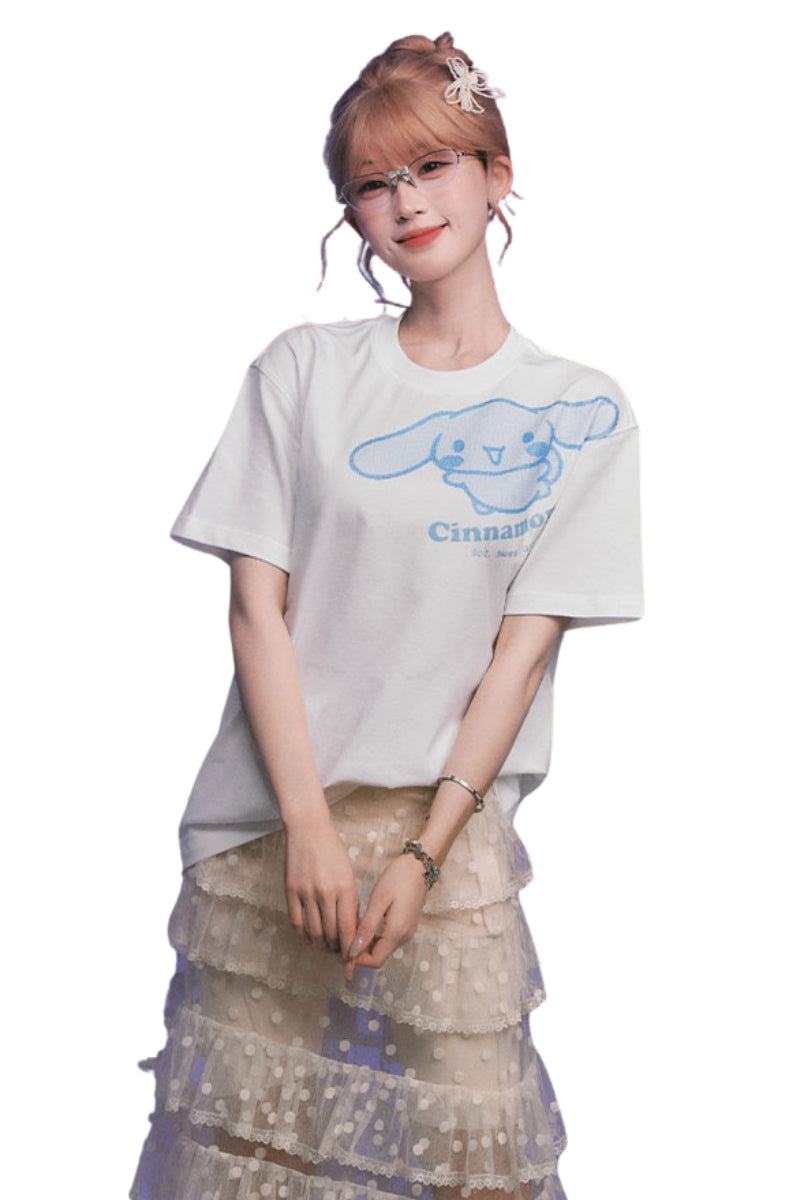 MEDM x Sanrio Cinnamoroll Glitter Print Couple T-Shirt