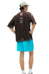 MEDM Contrast Stitch Star Print Quick Dry Sports Tee