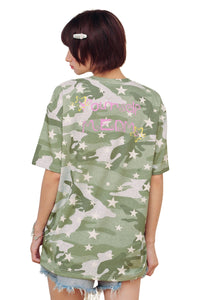 MEDM Camo Star All-Over Graffiti Logo Loose Vintage Tee