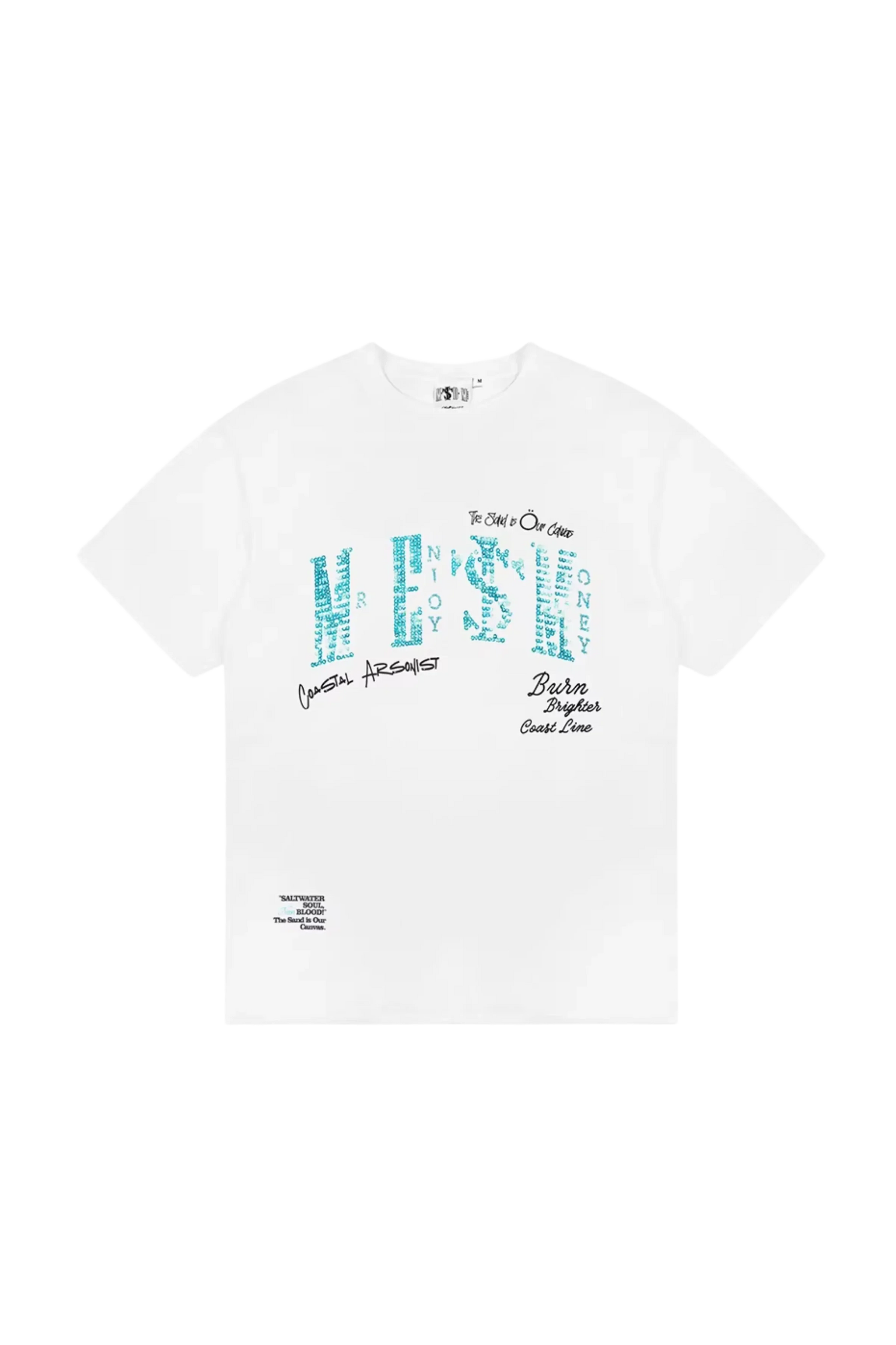 MEDM x STK Embroidered Letter Print Tee