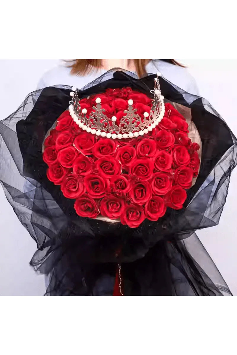 52 Roses Flowers Bouquet & Led Light Everlasting Soap Roses