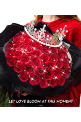 52 Roses Flowers Bouquet & Led Light Everlasting Soap Roses